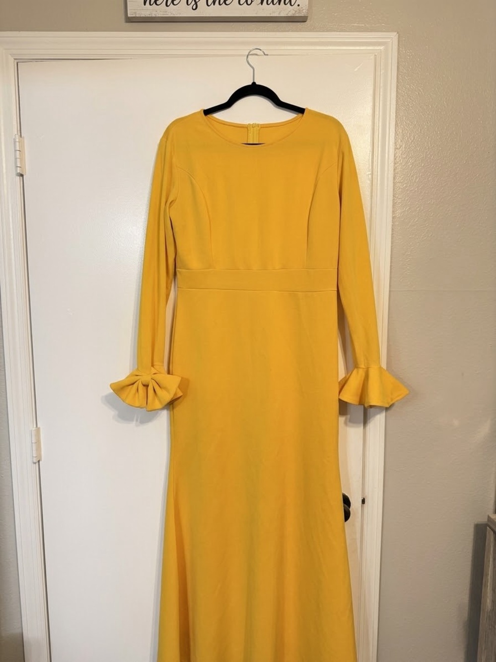 POTTON Yellow Ruffle Sleeve Maxi Dress XL 16/18 - Formal Evening Dress